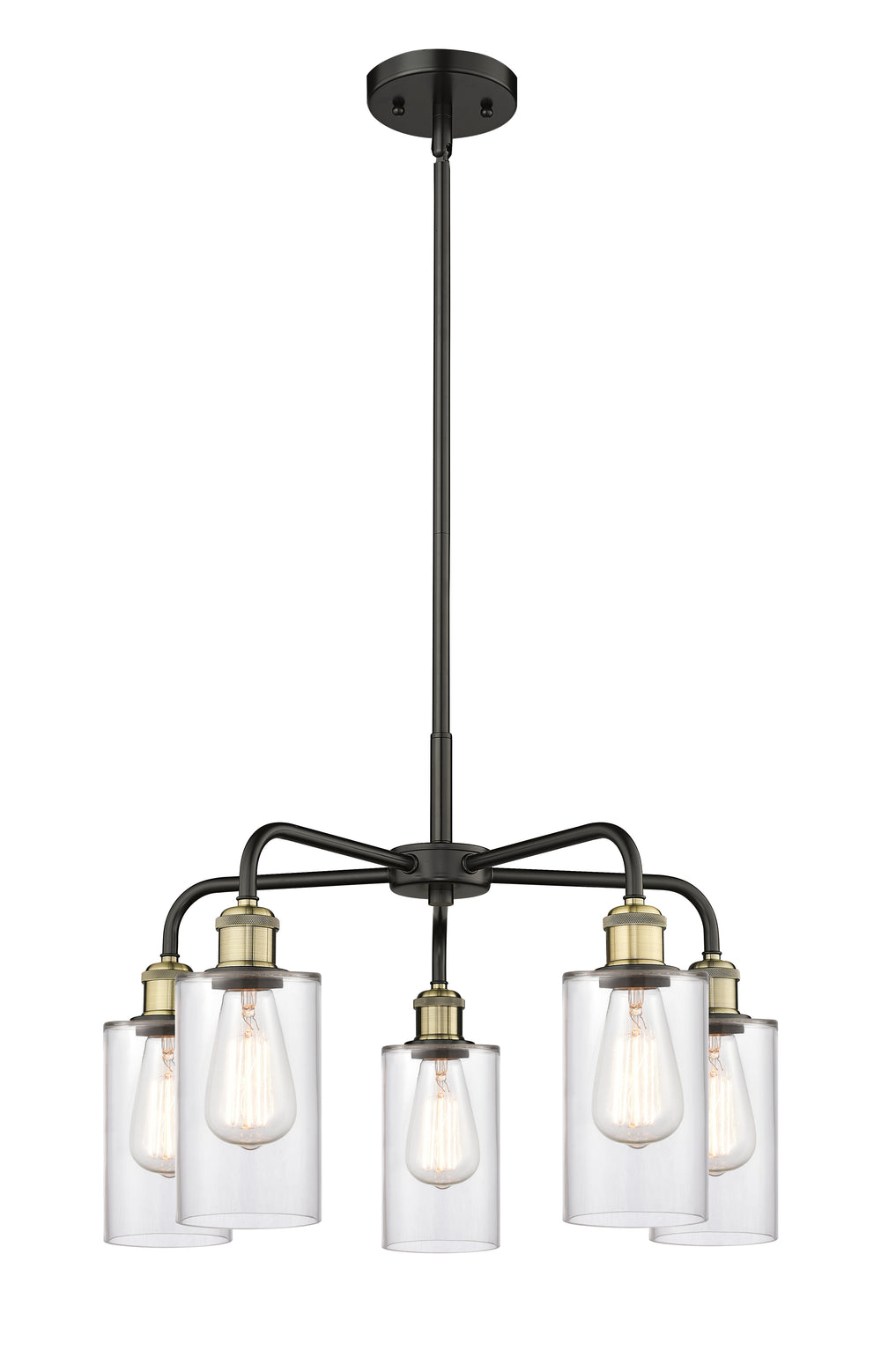 Innovations Lighting Clymer 4" Chandelier - Black Antique Brass