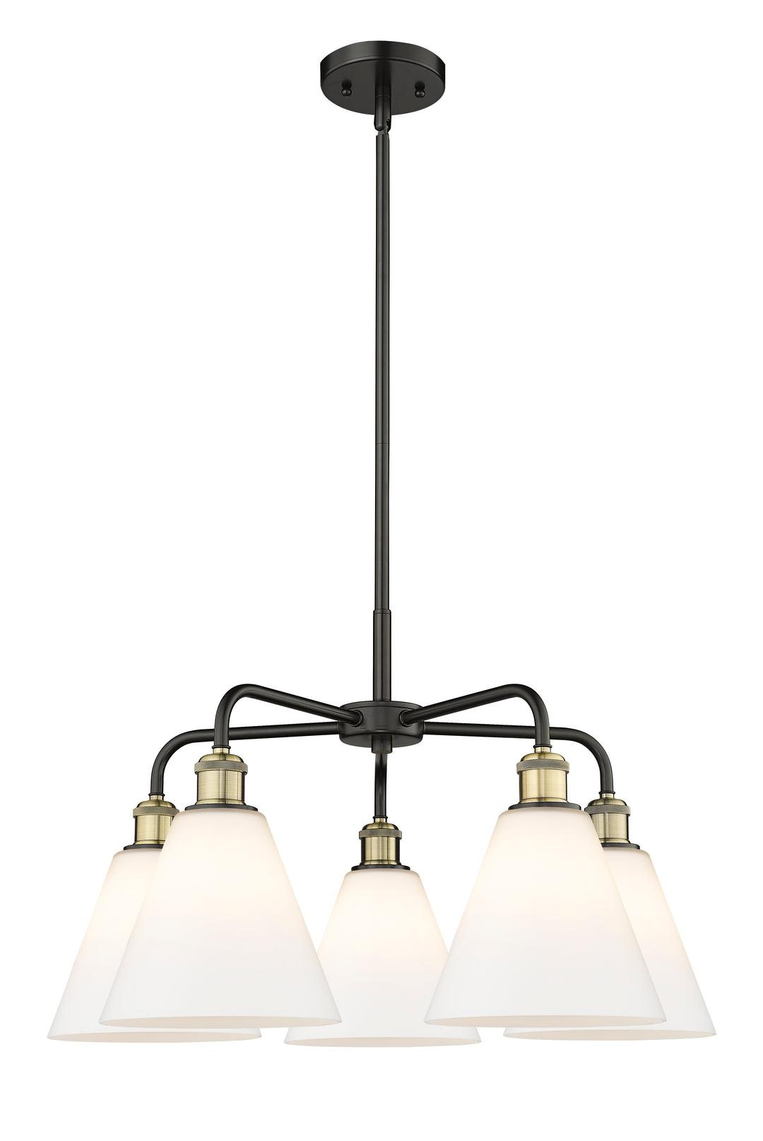 Innovations Lighting Berkshire Glass 8" Chandelier Chandeliers Innovations Lighting Black Antique Brass Matte White ; Glass Type: White 