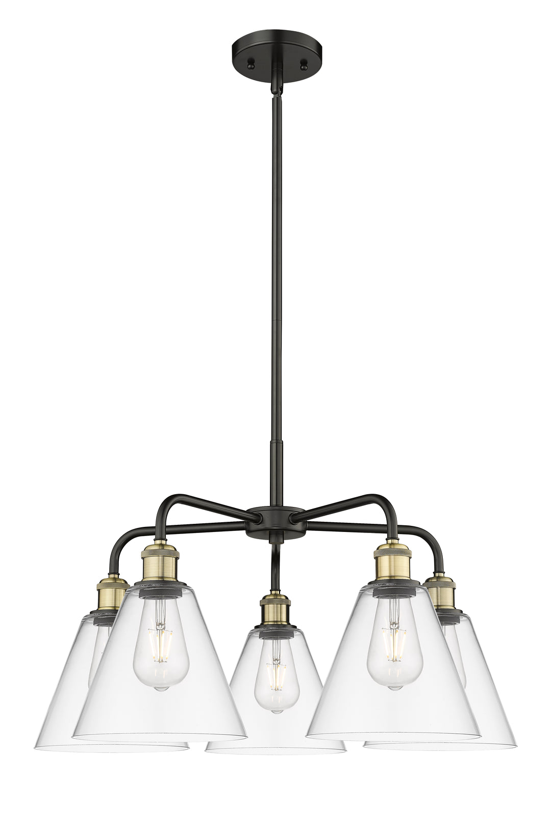 Innovations Lighting Berkshire Glass 8" Chandelier Chandeliers Innovations Lighting Black Antique Brass Clear ; Glass Type: Clear 