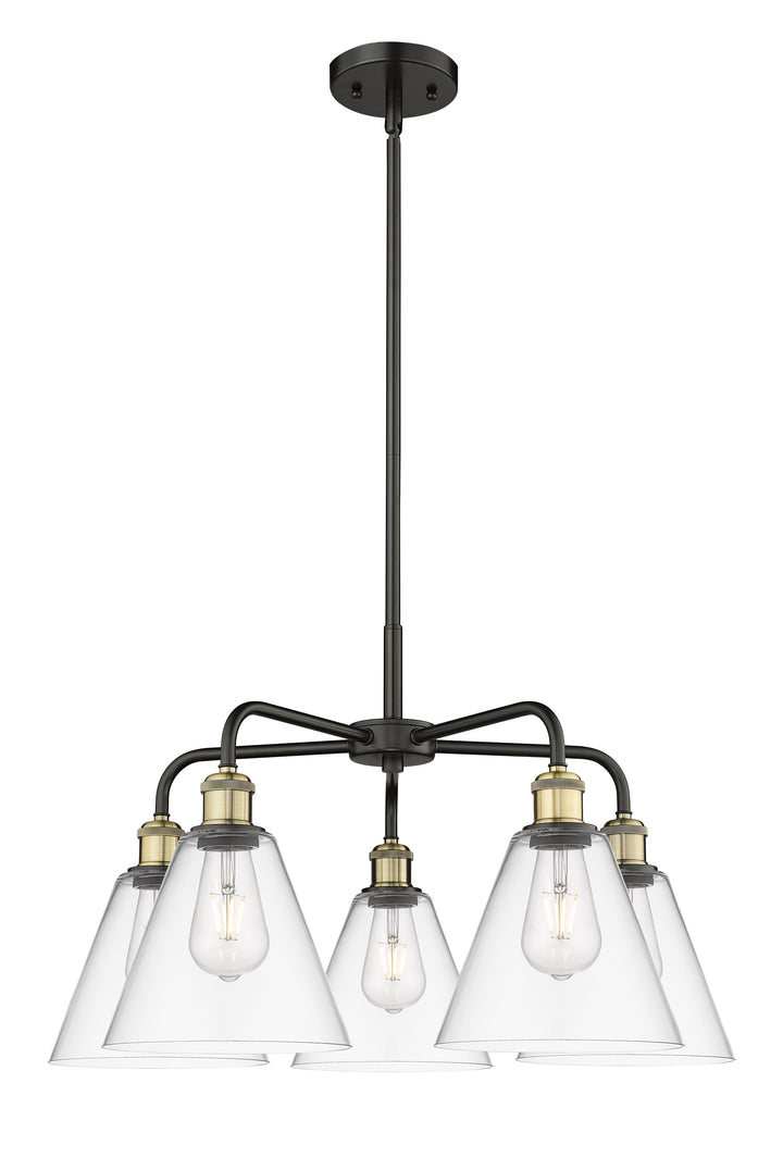 Innovations Lighting Berkshire Glass 8" Chandelier Chandeliers Innovations Lighting Black Antique Brass Clear ; Glass Type: Clear 