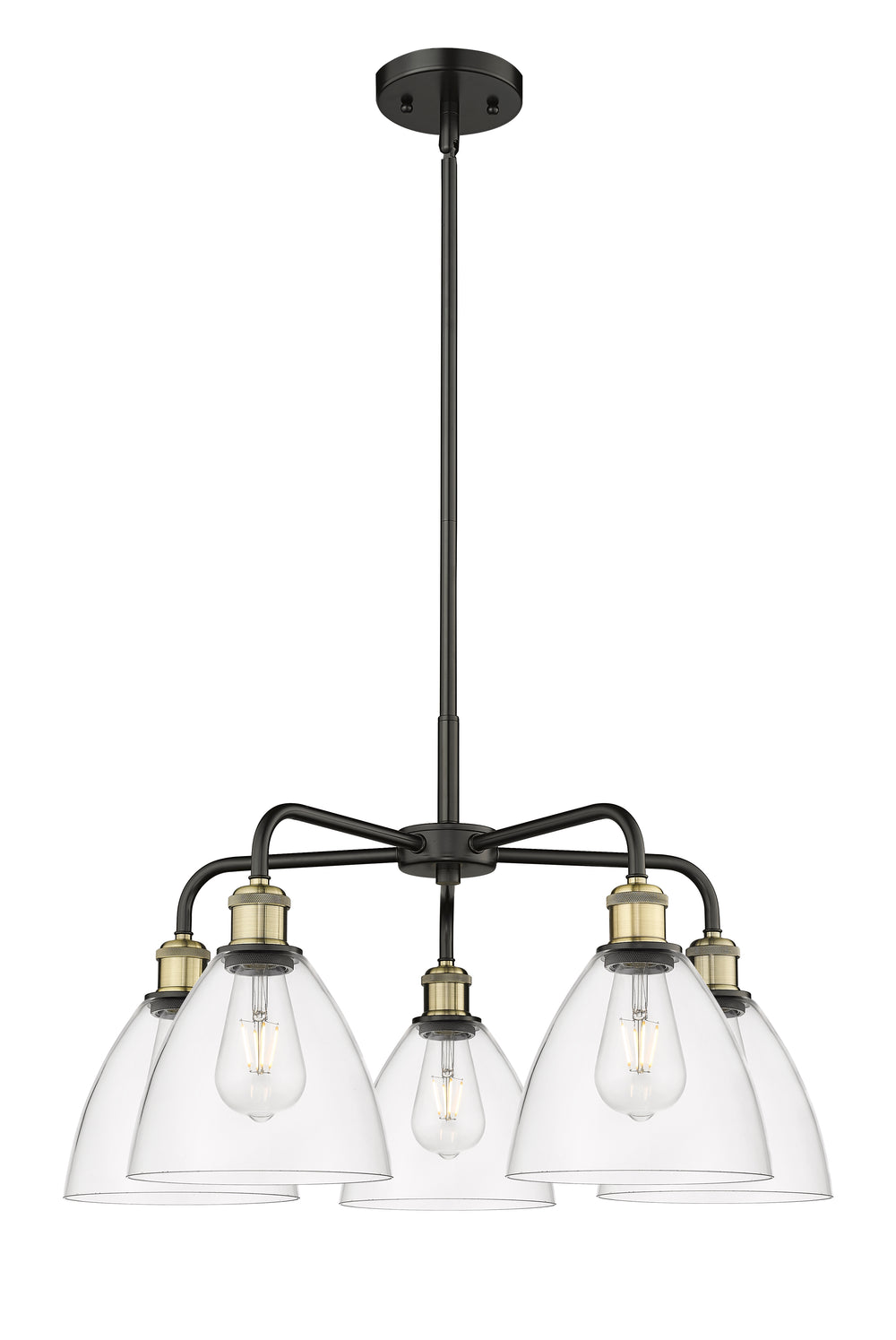 Innovations Lighting Bristol 7.5" Chandelier - Black Antique Brass Chandeliers Innovations Lighting Clear ; Glass Type: Clear  