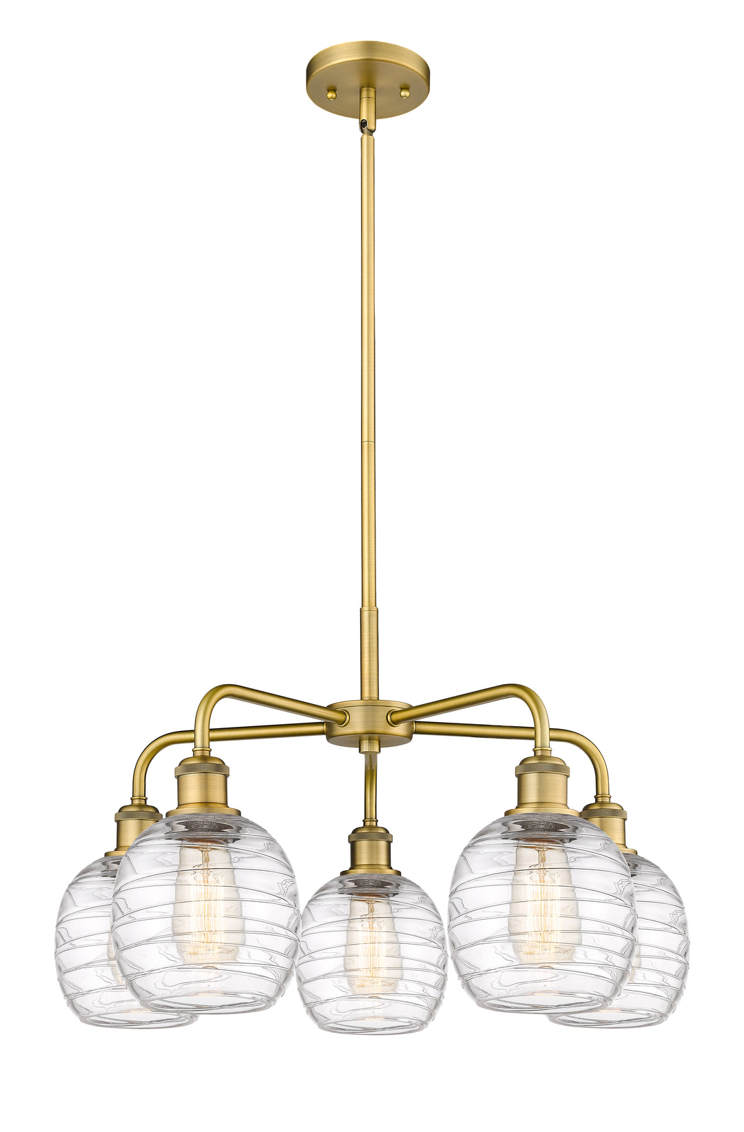 Innovations Lighting Belfast 6" Chandelier Chandeliers Innovations Lighting Brushed Brass Deco Swirl ; Glass Type: Clear 