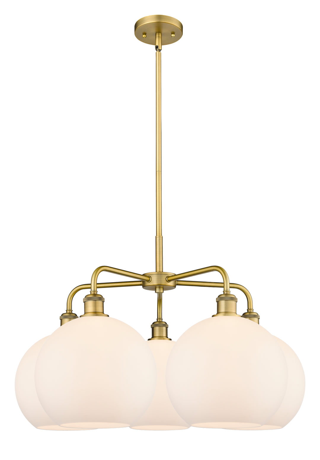 Innovations Lighting Athens 10" Chandelier Chandeliers Innovations Lighting Brushed Brass Matte White ; Glass Type: White 