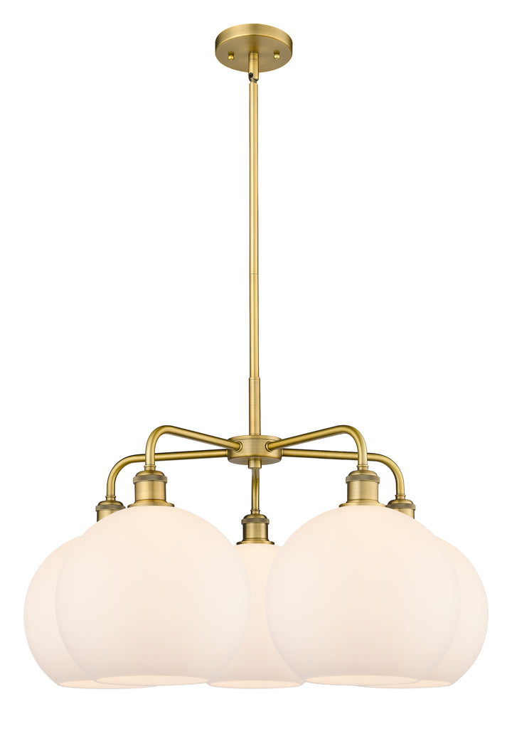 Innovations Lighting Athens 10" Chandelier Chandeliers Innovations Lighting Brushed Brass Matte White ; Glass Type: White 