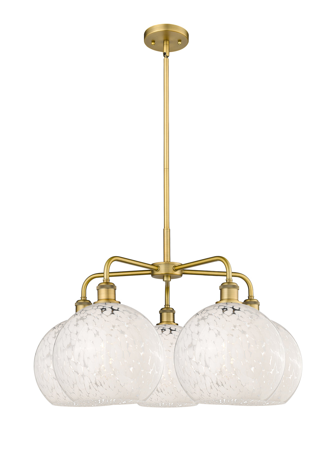 Innovations Lighting White Mouchette 10" Chandelier - Brushed Brass