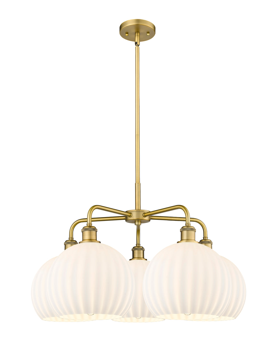 Innovations Lighting White Venetian 10" Chandelier - Brushed Brass Chandeliers Innovations Lighting White Venetian ; Glass Type: White  