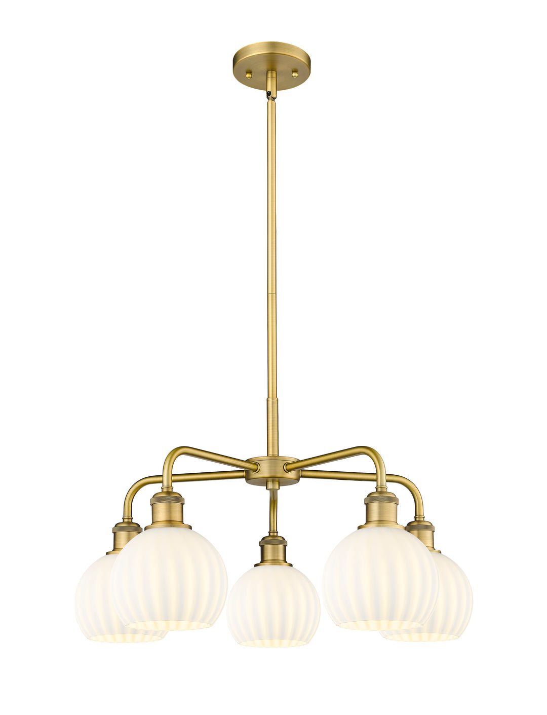 Innovations Lighting White Venetian 6" Chandelier - Brushed Brass Chandeliers Innovations Lighting White Venetian ; Glass Type: White  