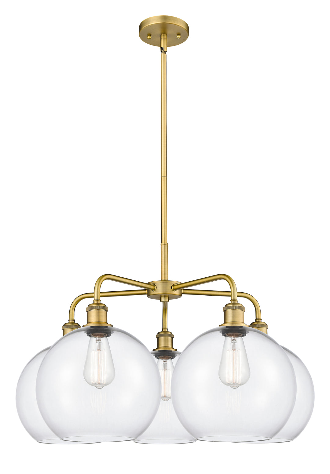 Innovations Lighting Athens 10" Chandelier Chandeliers Innovations Lighting Brushed Brass Clear ; Glass Type: Clear 