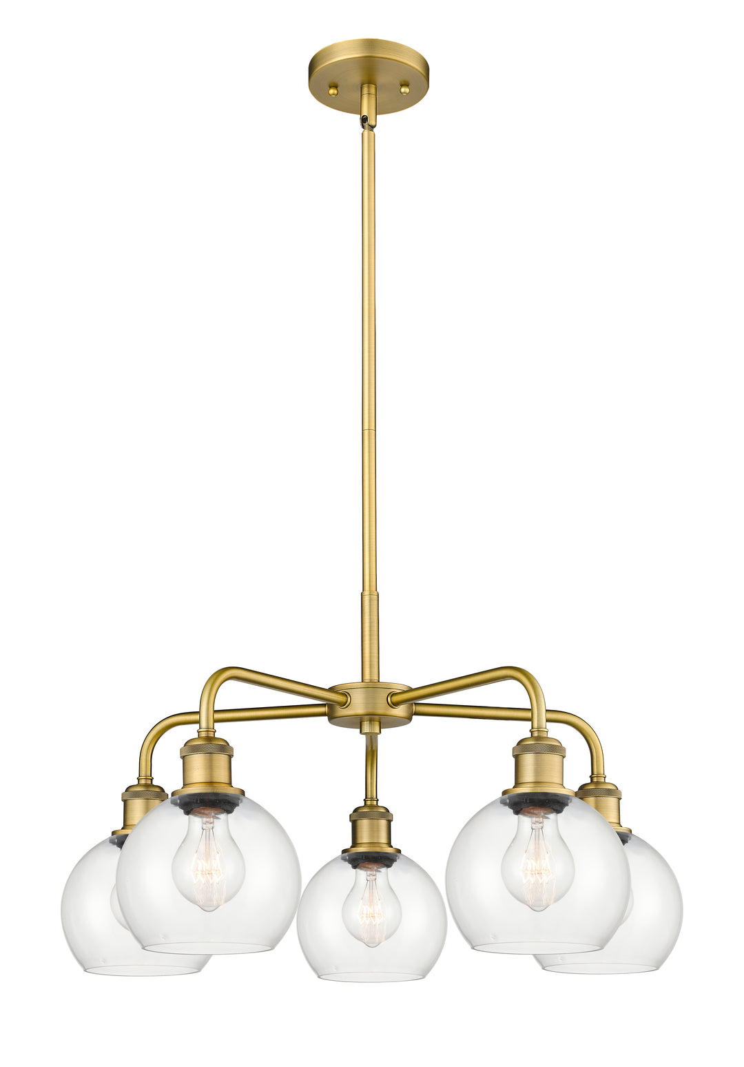 Innovations Lighting Athens 6" Chandelier Chandeliers Innovations Lighting Brushed Brass Clear ; Glass Type: Clear 