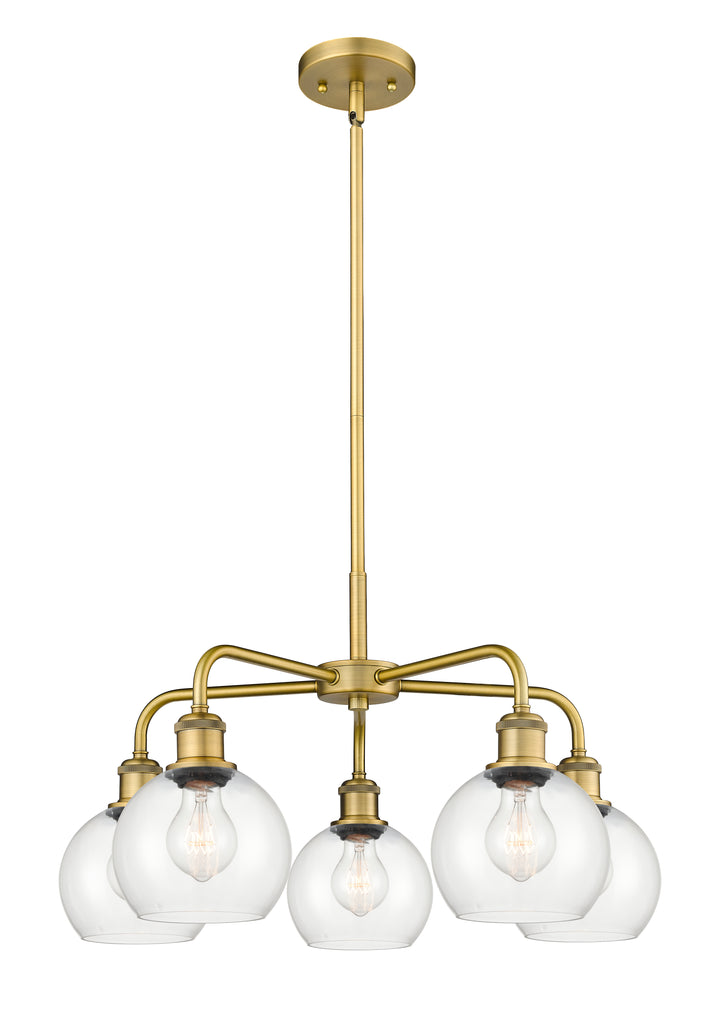 Innovations Lighting Athens 6" Chandelier Chandeliers Innovations Lighting Brushed Brass Clear ; Glass Type: Clear 