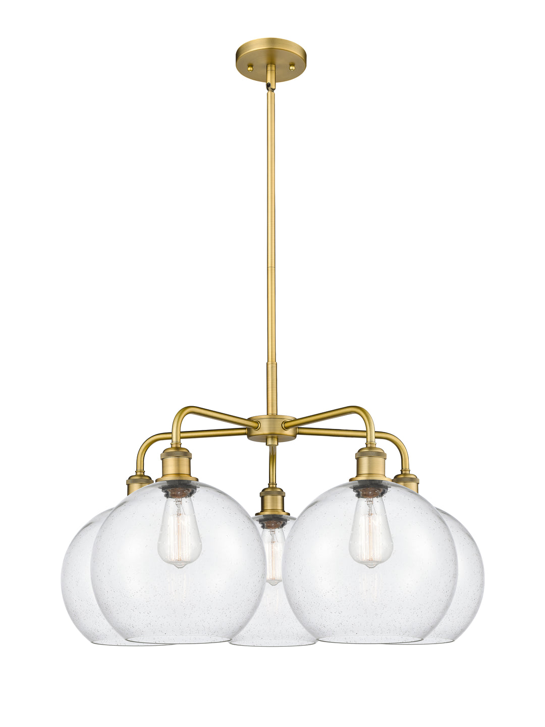 Innovations Lighting Athens 10" Chandelier Chandeliers Innovations Lighting Brushed Brass Seedy ; Glass Type: Seeded 