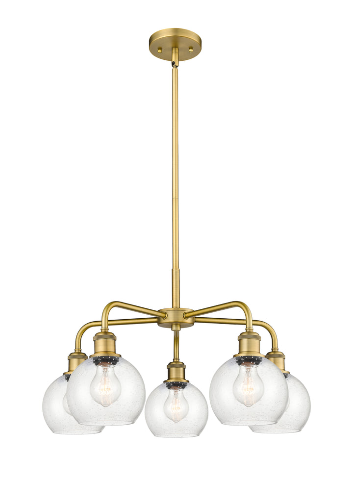 Innovations Lighting Athens 6" Chandelier Chandeliers Innovations Lighting Brushed Brass Seedy ; Glass Type: Seeded 