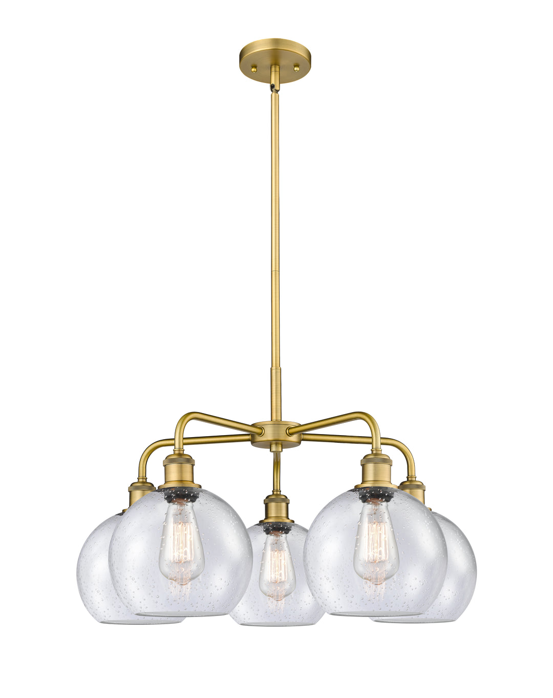 Innovations Lighting Athens 8" Chandelier Chandeliers Innovations Lighting Brushed Brass Seedy ; Glass Type: Seeded 