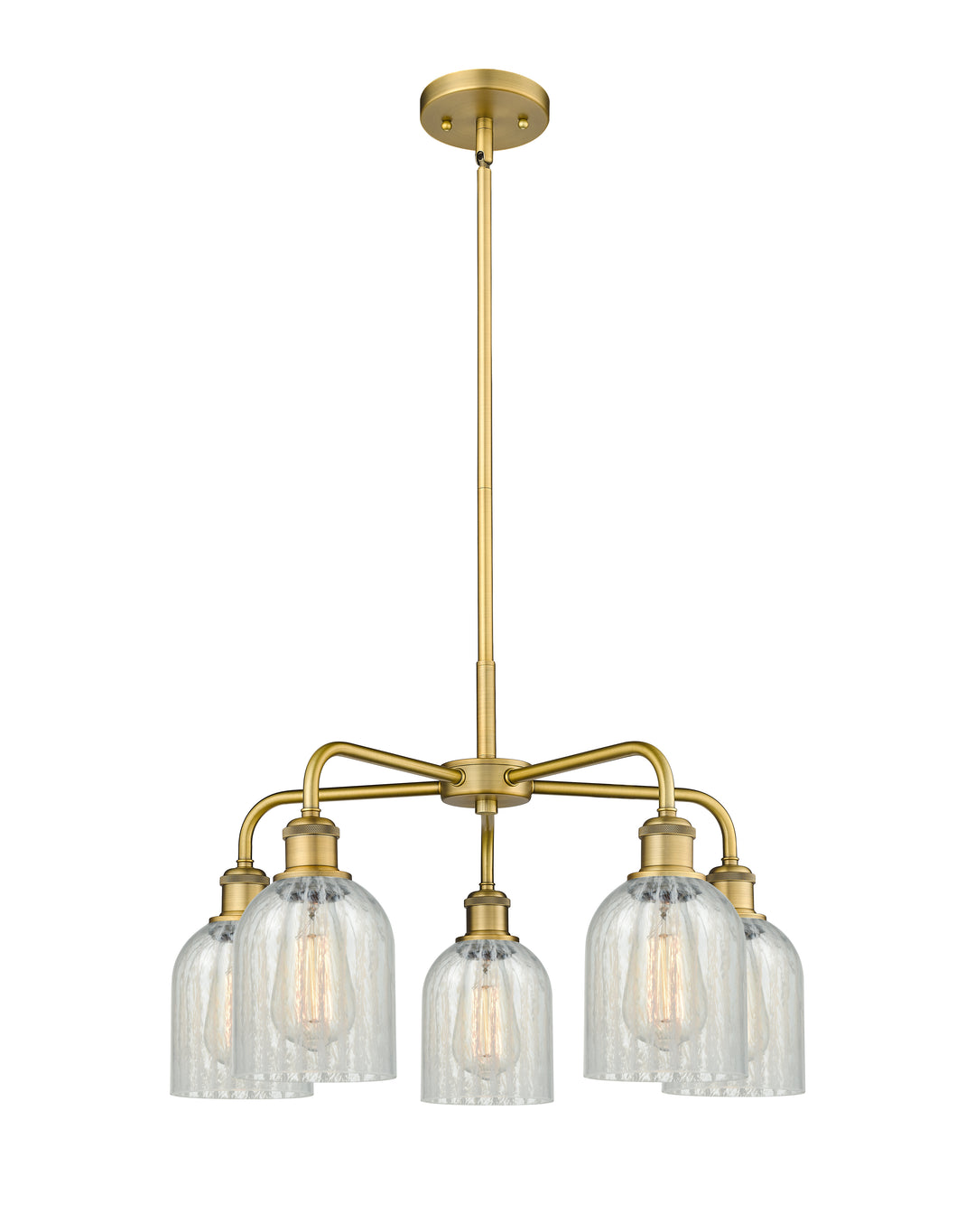 Innovations Lighting Caledonia 5" Chandelier Chandeliers Innovations Lighting Brushed Brass Mouchette ; Glass Type: Colorful 