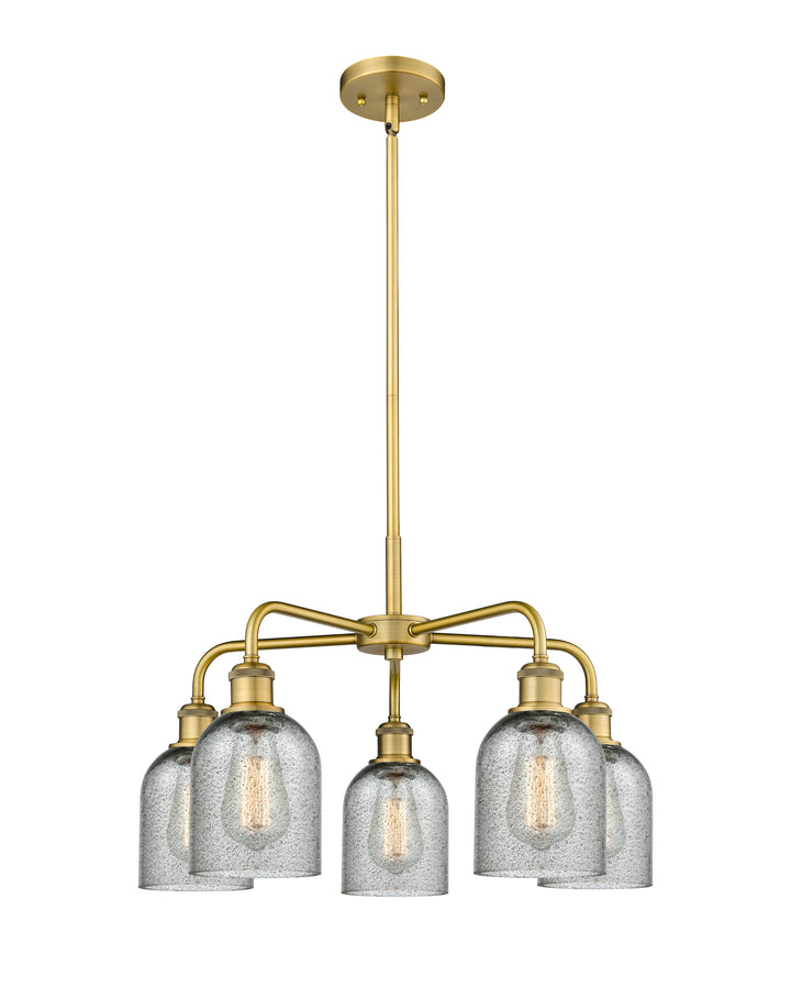 Innovations Lighting Caledonia 5" Chandelier Chandeliers Innovations Lighting Brushed Brass Charcoal ; Glass Type: Charcoal 