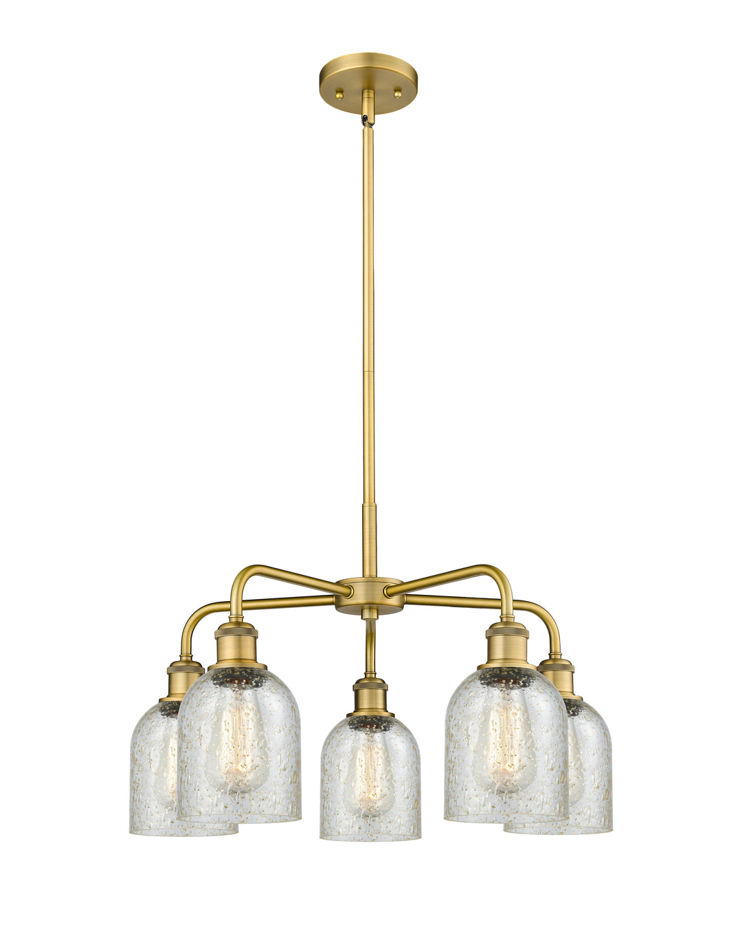 Innovations Lighting Caledonia 5" Chandelier Chandeliers Innovations Lighting Brushed Brass Mica ; Glass Type: Colorful 