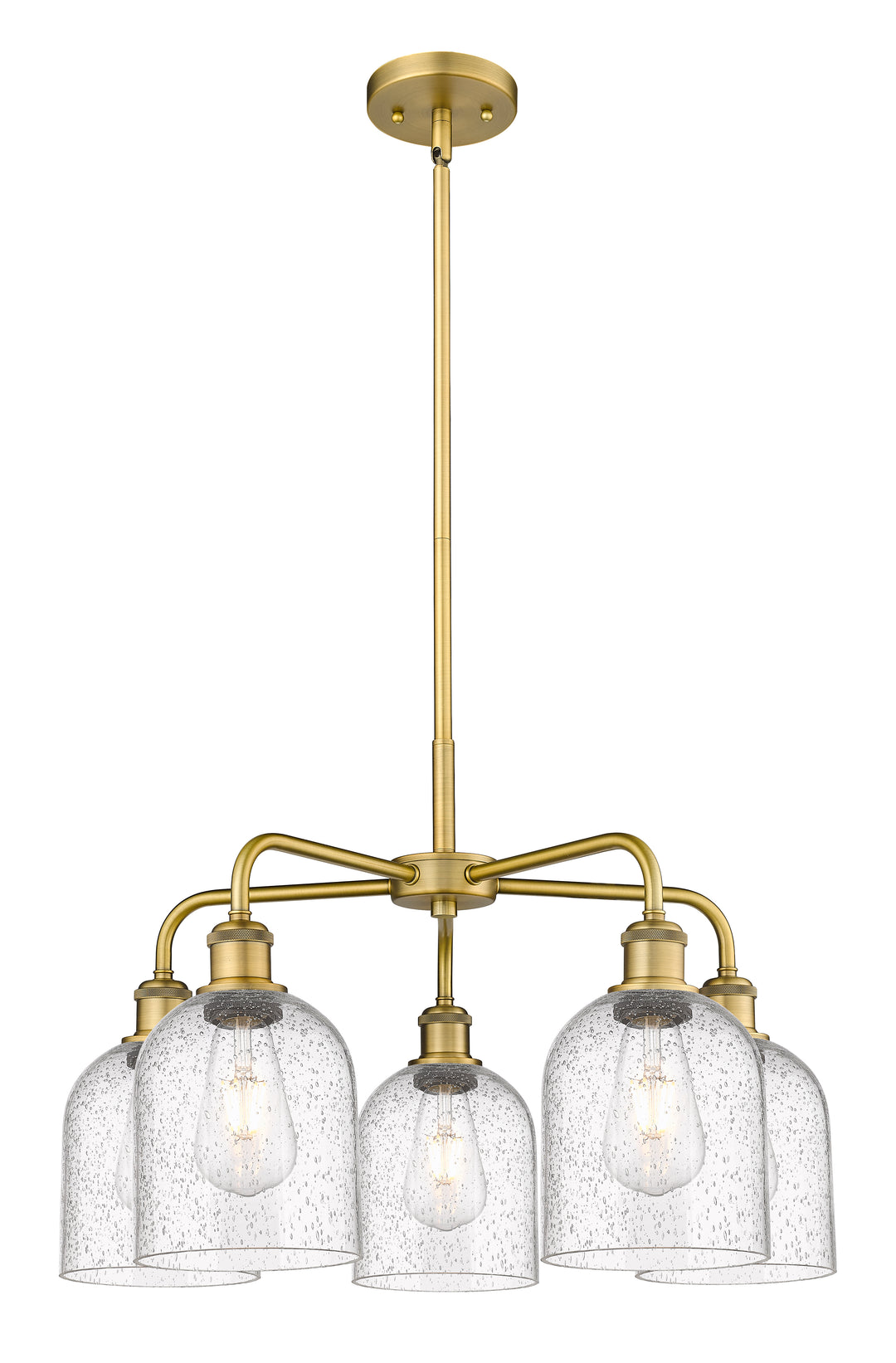 Innovations Lighting Bella 6" Chandelier Chandeliers Innovations Lighting Brushed Brass Seedy ; Glass Type: Transparent 