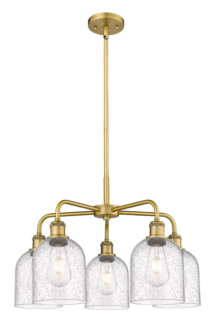 Innovations Lighting Bella 6" Chandelier Chandeliers Innovations Lighting Brushed Brass Seedy ; Glass Type: Transparent 