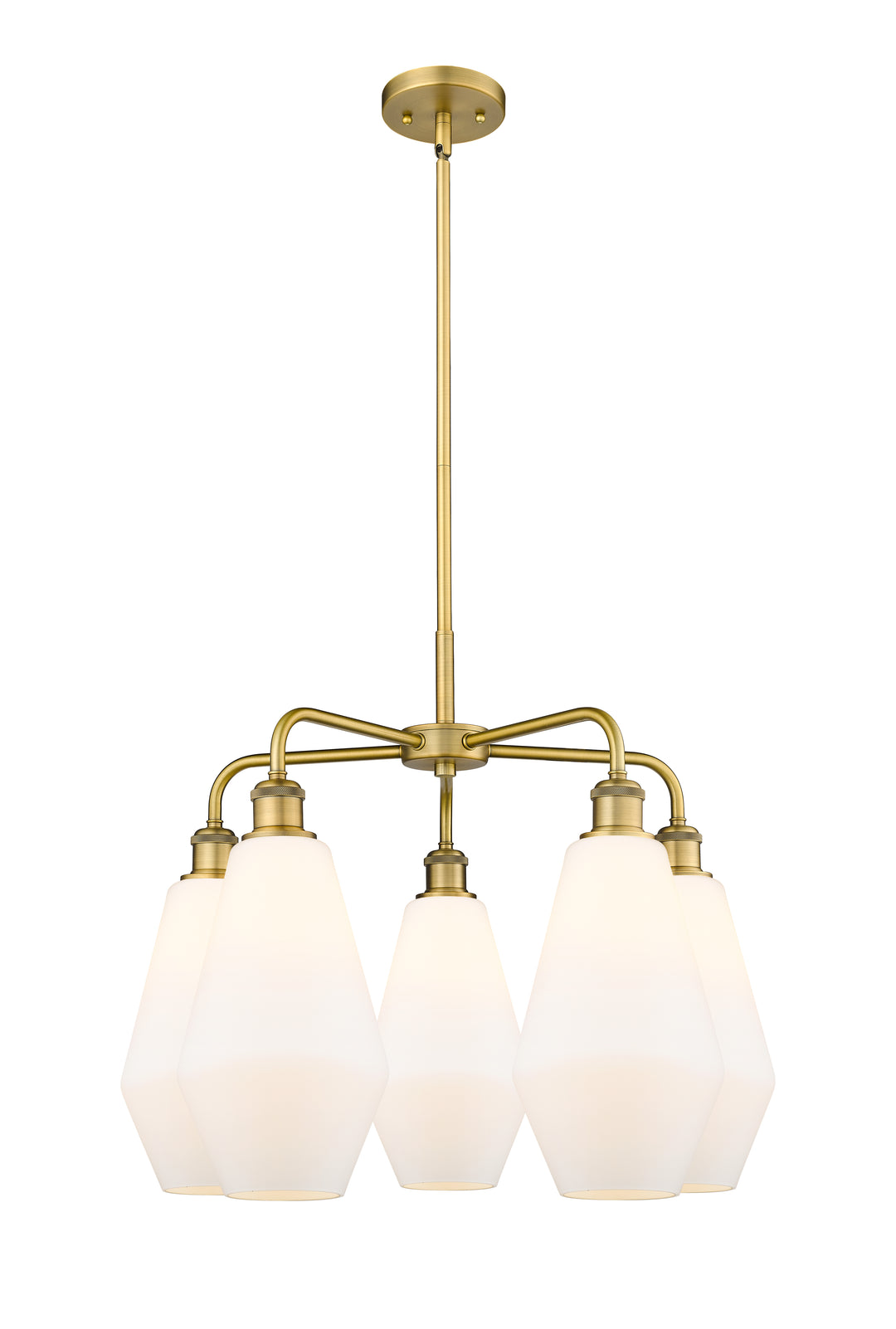 Innovations Lighting Cindyrella 7" Chandelier - Brushed Brass Chandeliers Innovations Lighting Cased Matte White ; Glass Type: White  