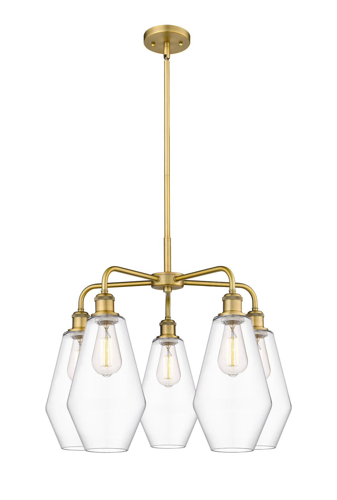 Innovations Lighting Cindyrella 7" Chandelier - Brushed Brass Chandeliers Innovations Lighting Clear ; Glass Type: Clear  