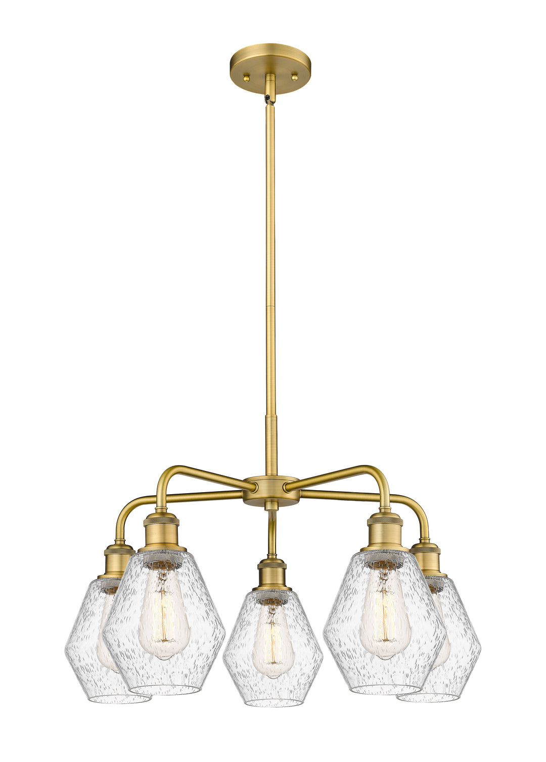 Innovations Lighting Cindyrella 6" Chandelier - Brushed Brass Chandeliers Innovations Lighting Seedy ; Glass Type: Seeded  