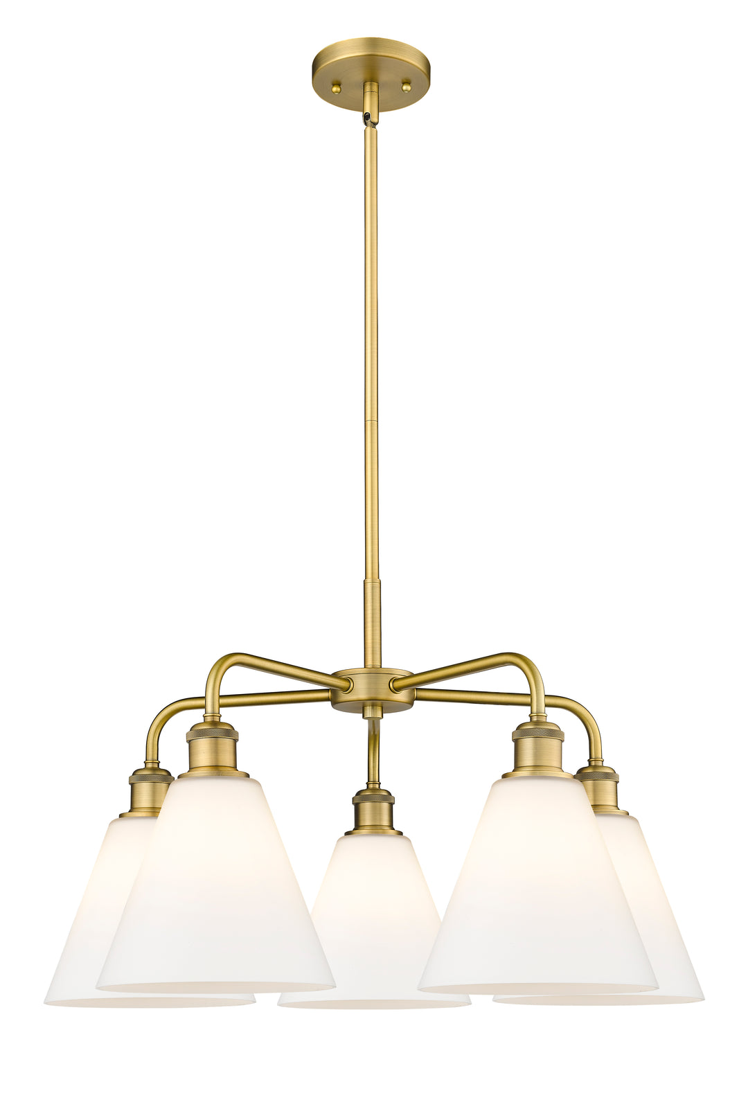 Innovations Lighting Berkshire Glass 8" Chandelier Chandeliers Innovations Lighting Brushed Brass Matte White ; Glass Type: White 