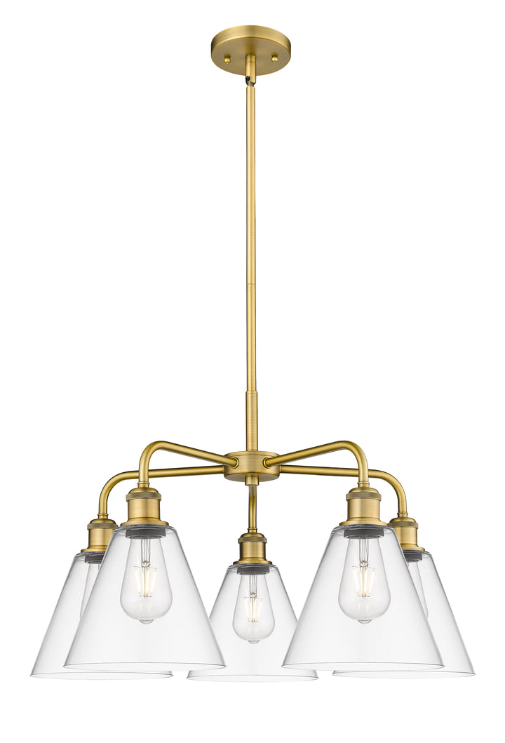 Innovations Lighting Berkshire Glass 8" Chandelier Chandeliers Innovations Lighting Brushed Brass Clear ; Glass Type: Clear 