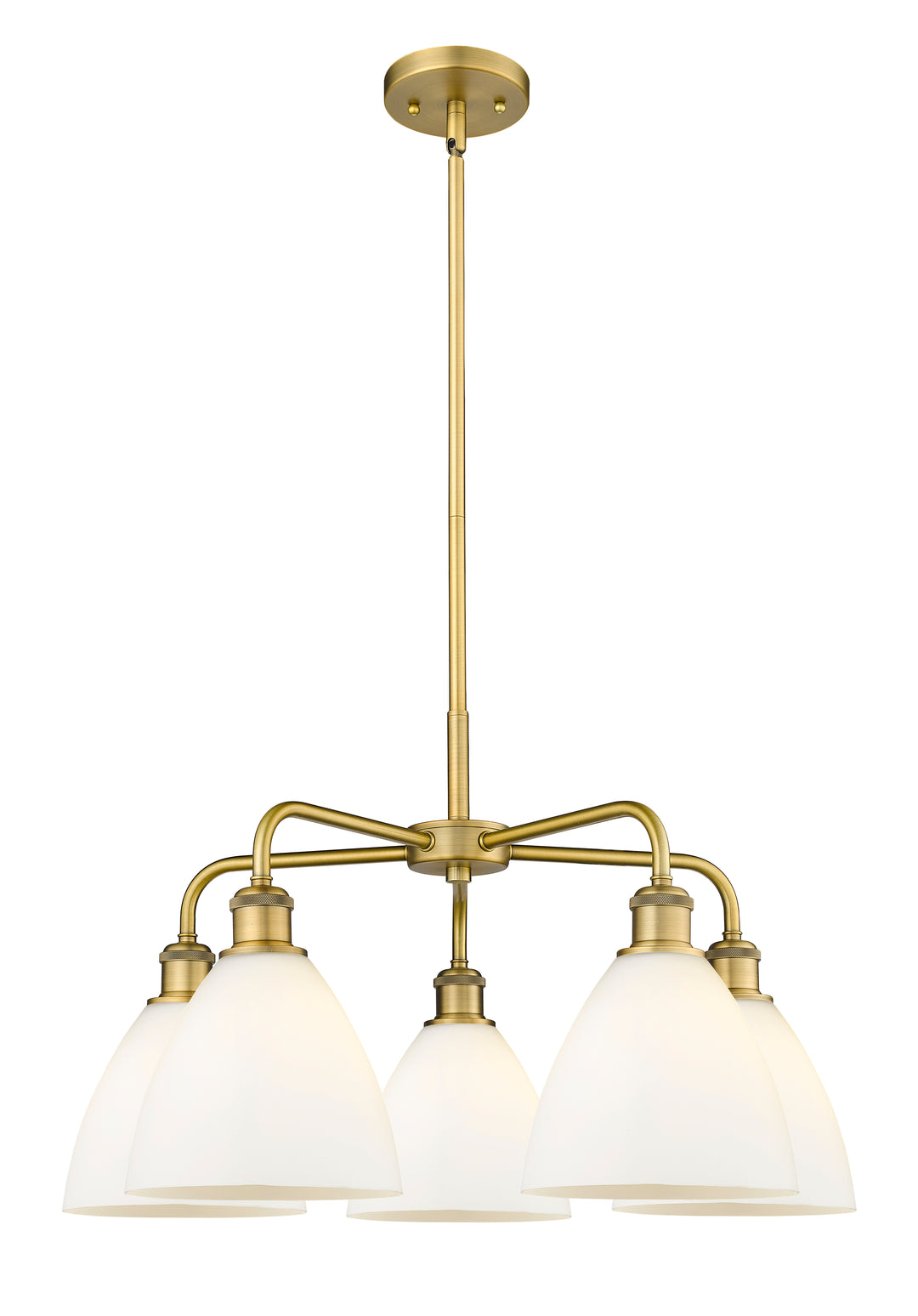 Innovations Lighting Bristol 7.5" Chandelier - Brushed Brass Chandeliers Innovations Lighting Matte White ; Glass Type: White  