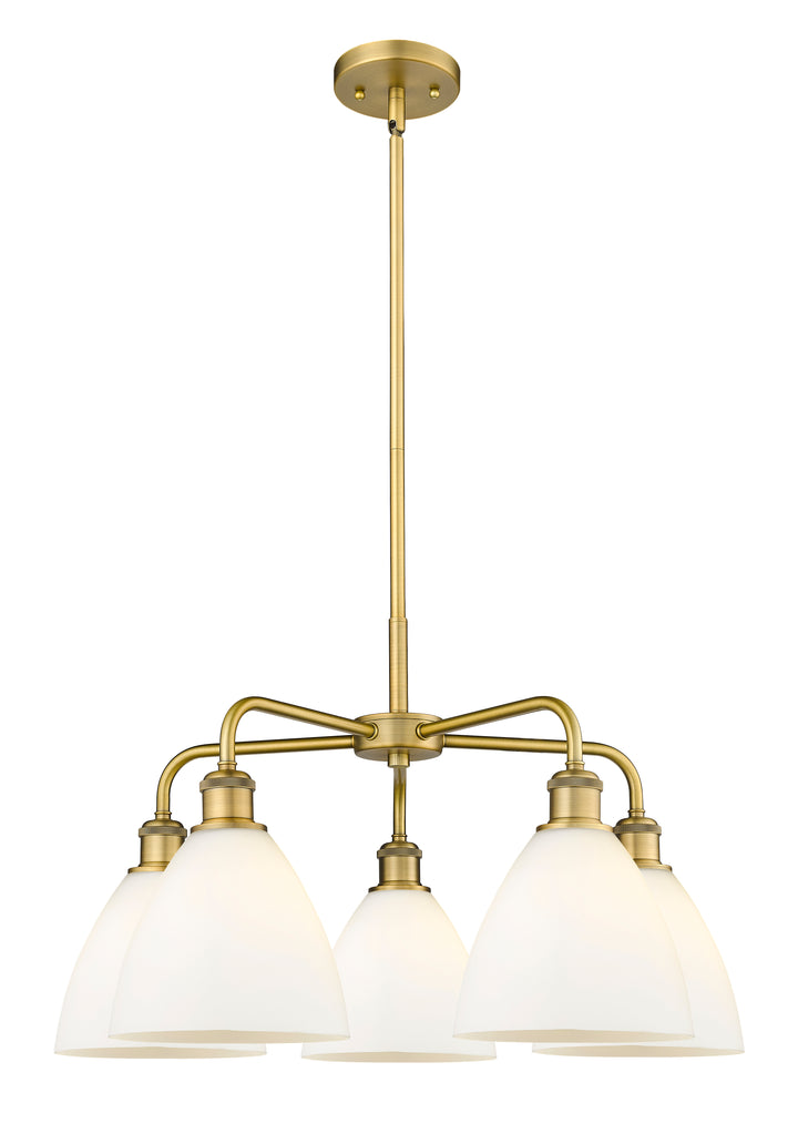 Innovations Lighting Bristol 7.5" Chandelier - Brushed Brass Chandeliers Innovations Lighting Matte White ; Glass Type: White  