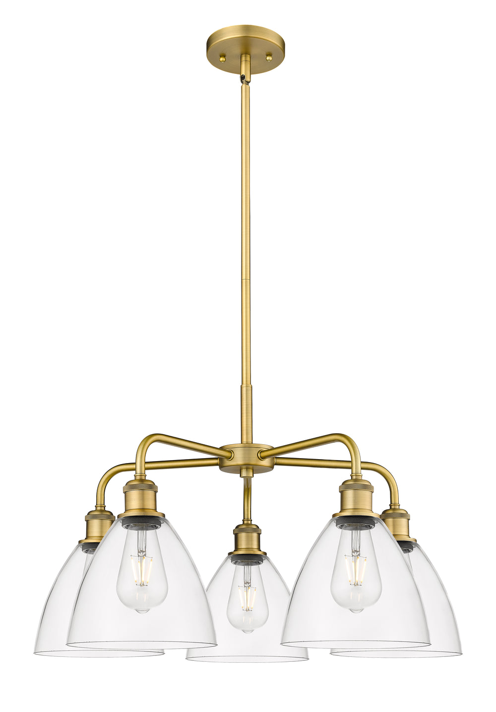 Innovations Lighting Bristol 7.5" Chandelier - Brushed Brass Chandeliers Innovations Lighting Clear ; Glass Type: Clear  