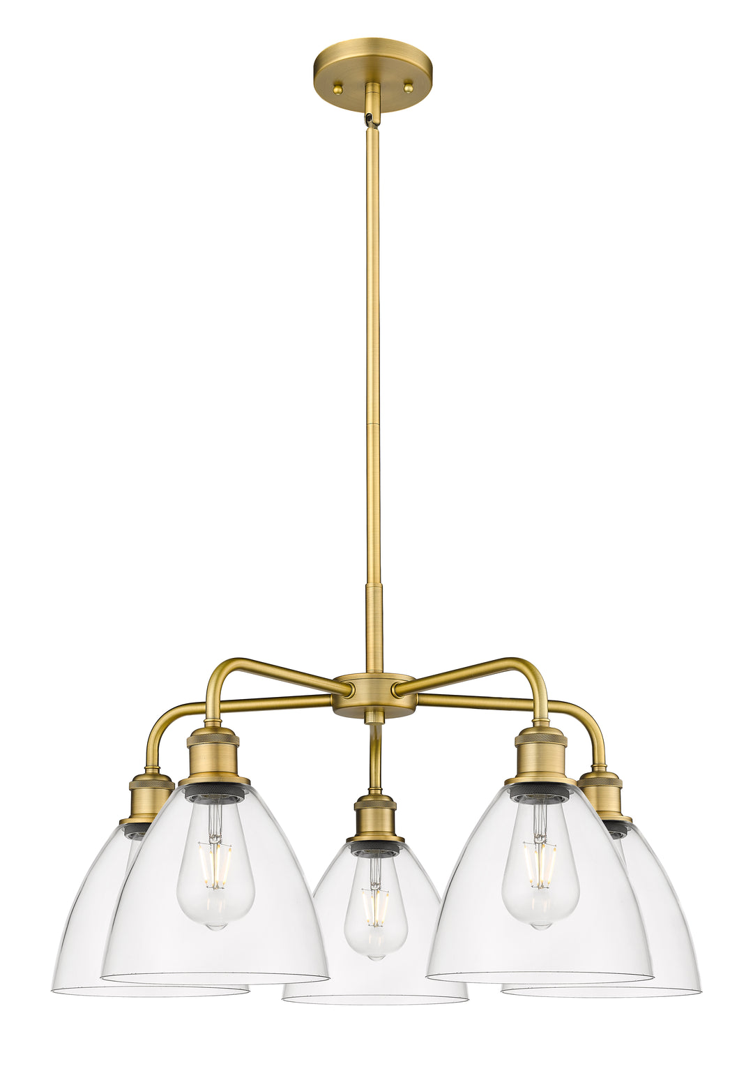 Innovations Lighting Bristol 7.5" Chandelier - Brushed Brass Chandeliers Innovations Lighting Clear ; Glass Type: Clear  