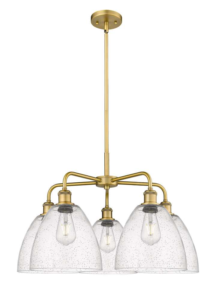 Innovations Lighting Bristol 9" Chandelier Chandeliers Innovations Lighting Brushed Brass Seedy ; Glass Type: Seeded 