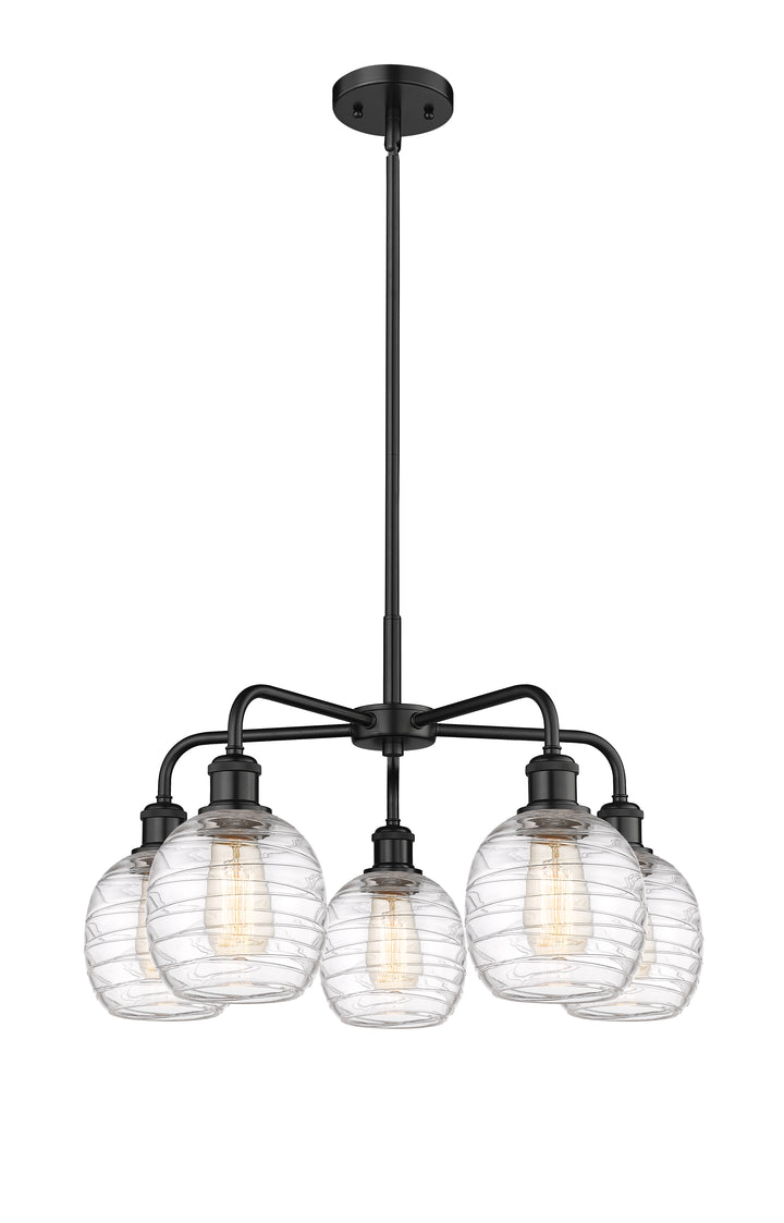 Innovations Lighting Belfast 6" Chandelier Chandeliers Innovations Lighting Matte Black Deco Swirl ; Glass Type: Clear 