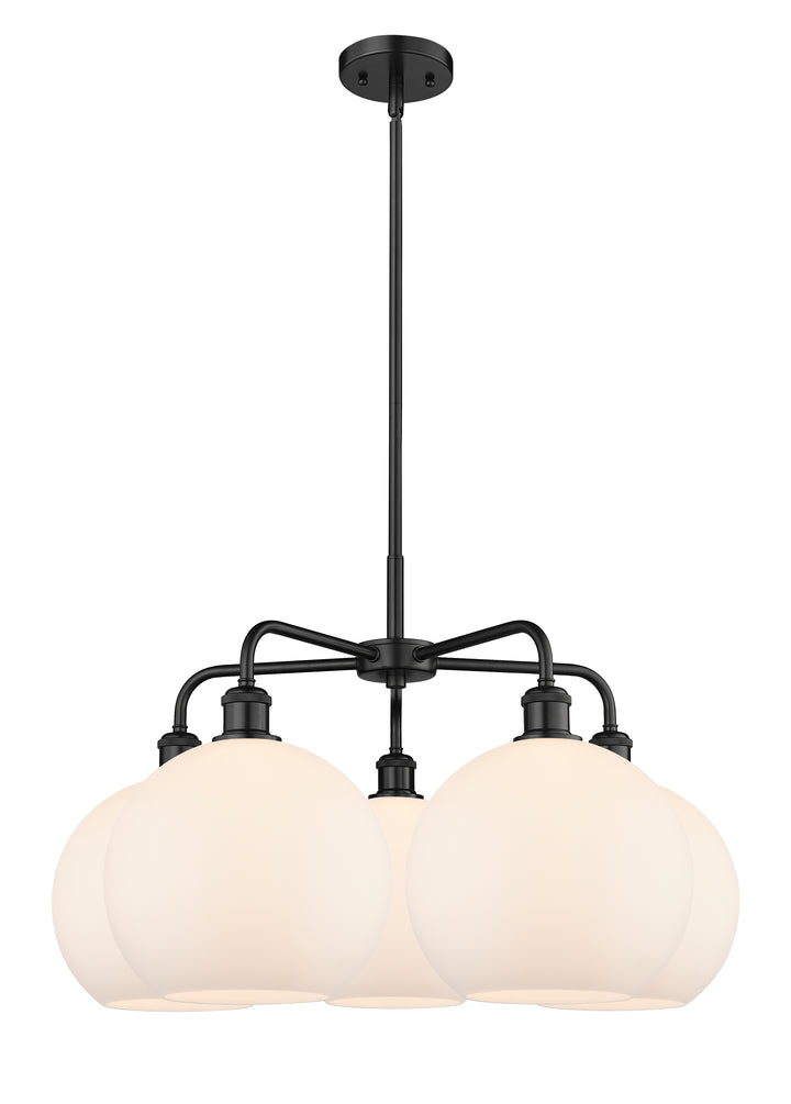 Innovations Lighting Athens 10" Chandelier Chandeliers Innovations Lighting Matte Black Matte White ; Glass Type: White 