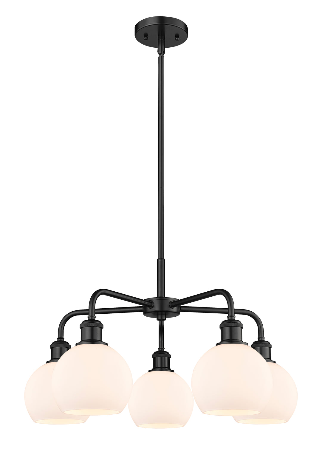 Innovations Lighting Athens 6" Chandelier Chandeliers Innovations Lighting Matte Black Matte White ; Glass Type: White 