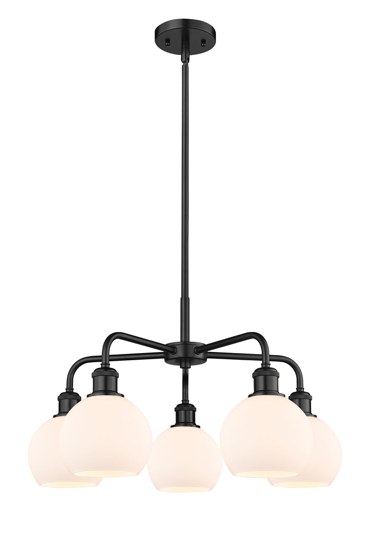 Innovations Lighting Athens 6" Chandelier Chandeliers Innovations Lighting Matte Black Matte White ; Glass Type: White 