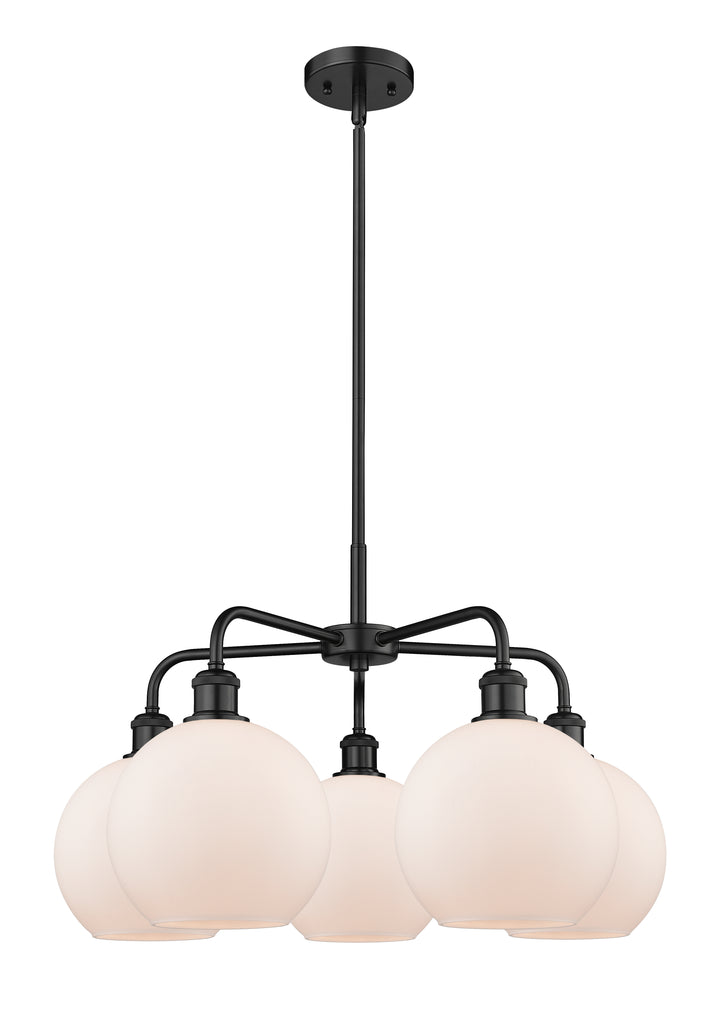 Innovations Lighting Athens 8" Chandelier Chandeliers Innovations Lighting Matte Black Matte White ; Glass Type: White 