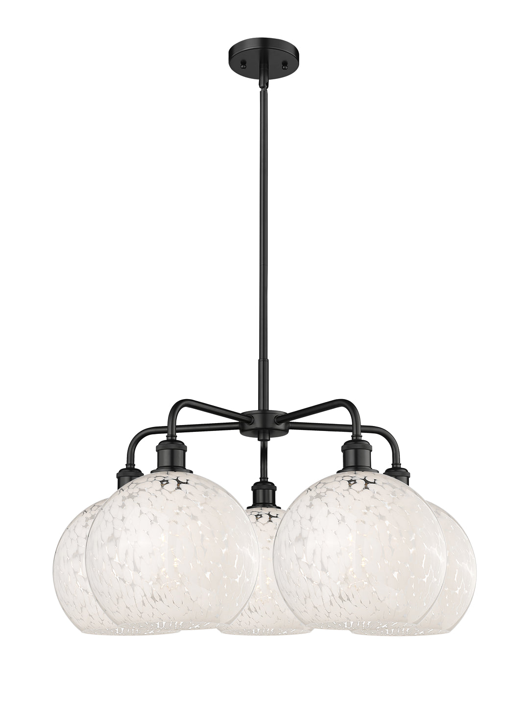Innovations Lighting White Mouchette 10" Chandelier - Matte Black