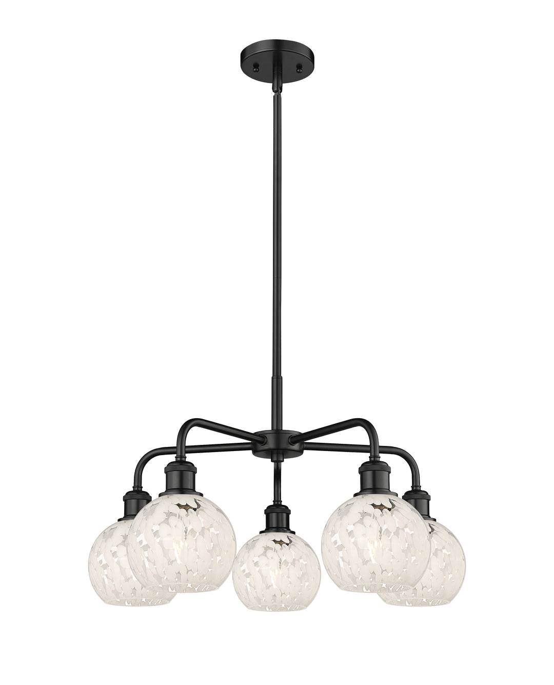 Innovations Lighting White Mouchette 6" Chandelier - Matte Black