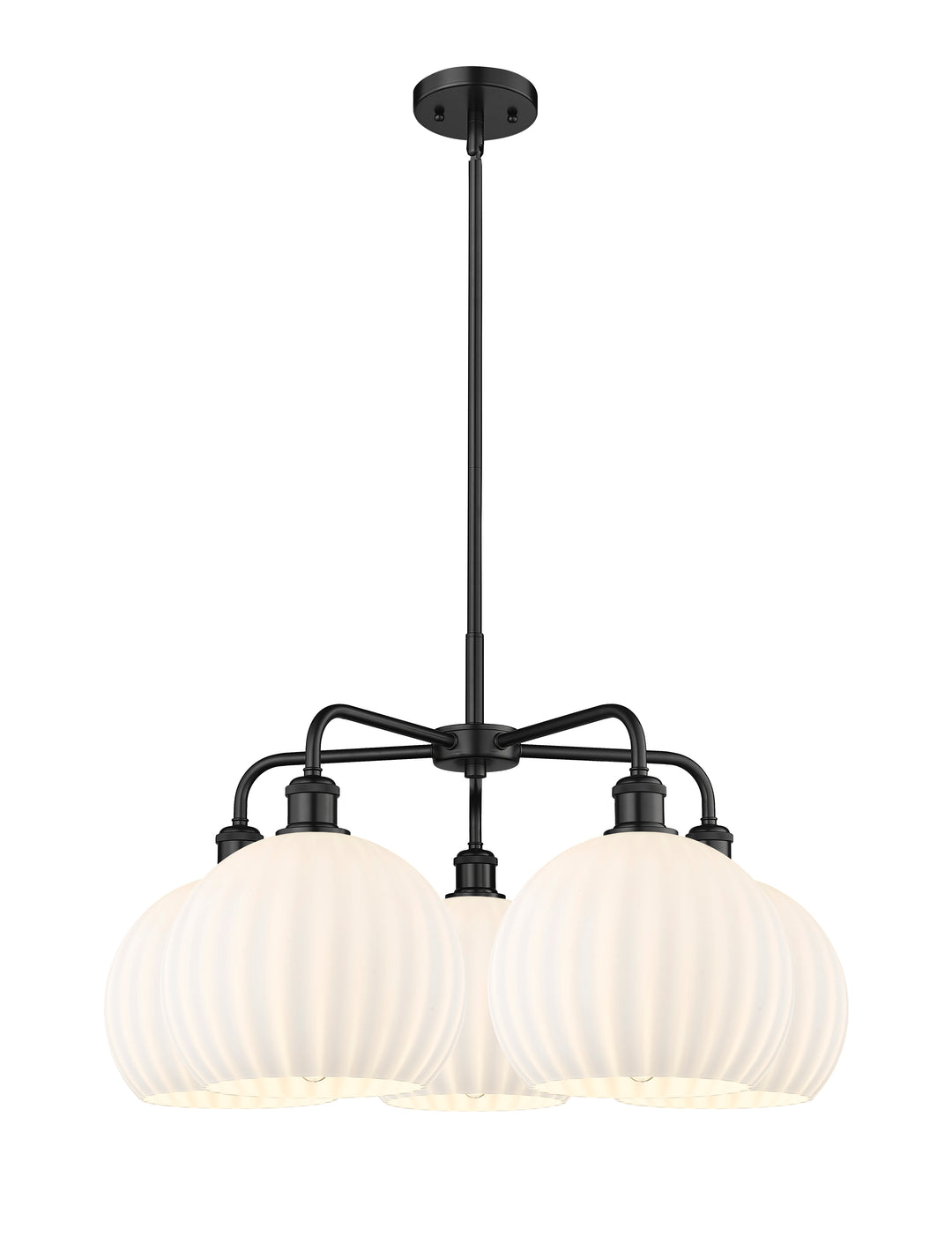 Innovations Lighting White Venetian 10" Chandelier - Matte Black Chandeliers Innovations Lighting White Venetian ; Glass Type: White  