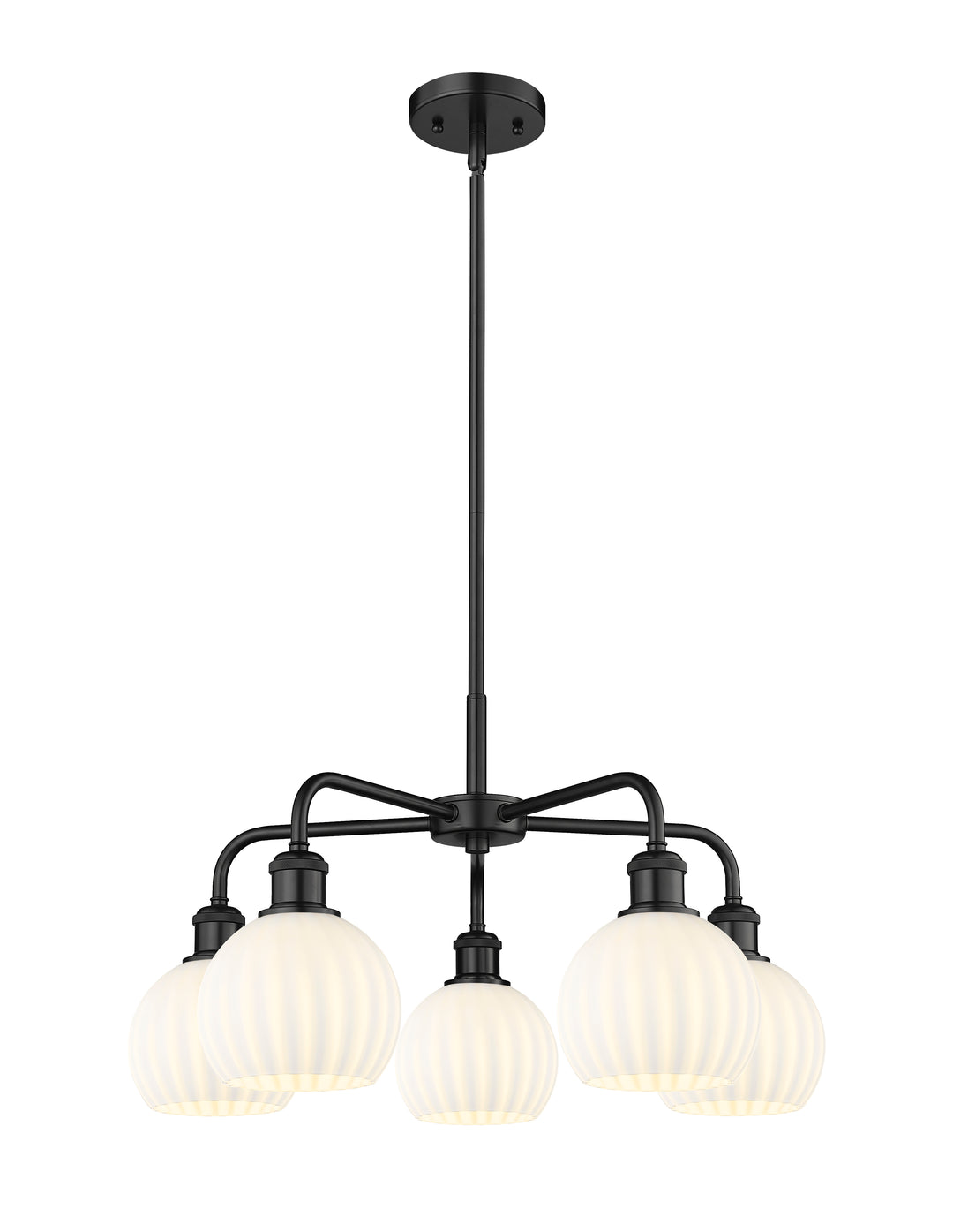 Innovations Lighting White Venetian 6" Chandelier - Matte Black Chandeliers Innovations Lighting White Venetian ; Glass Type: White  