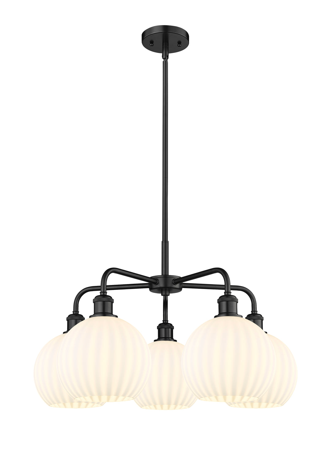 Innovations Lighting White Venetian 8" Chandelier - Matte Black Chandeliers Innovations Lighting White Venetian ; Glass Type: White  