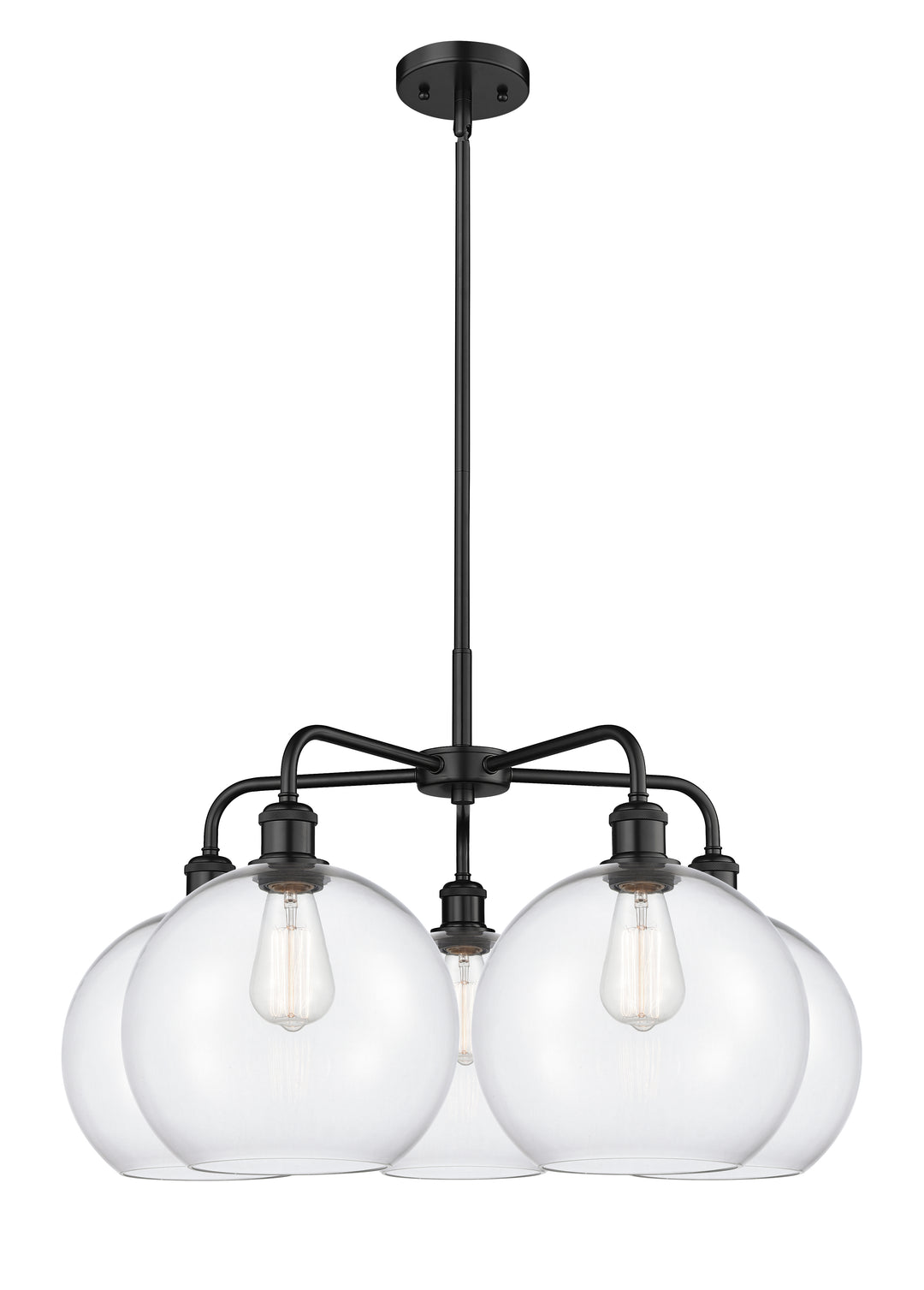 Innovations Lighting Athens 10" Chandelier Chandeliers Innovations Lighting Matte Black Clear ; Glass Type: Clear 