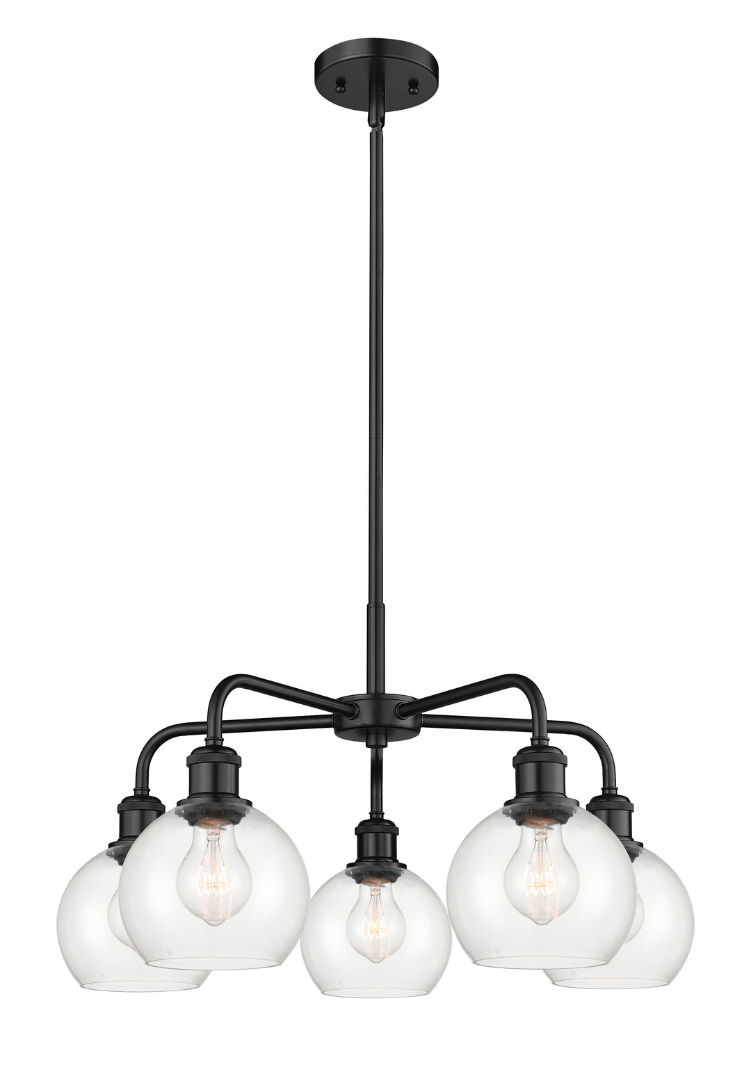 Innovations Lighting Athens 6" Chandelier Chandeliers Innovations Lighting Matte Black Clear ; Glass Type: Clear 