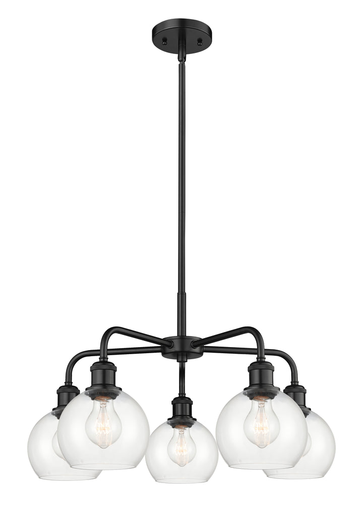 Innovations Lighting Athens 6" Chandelier Chandeliers Innovations Lighting Matte Black Clear ; Glass Type: Clear 