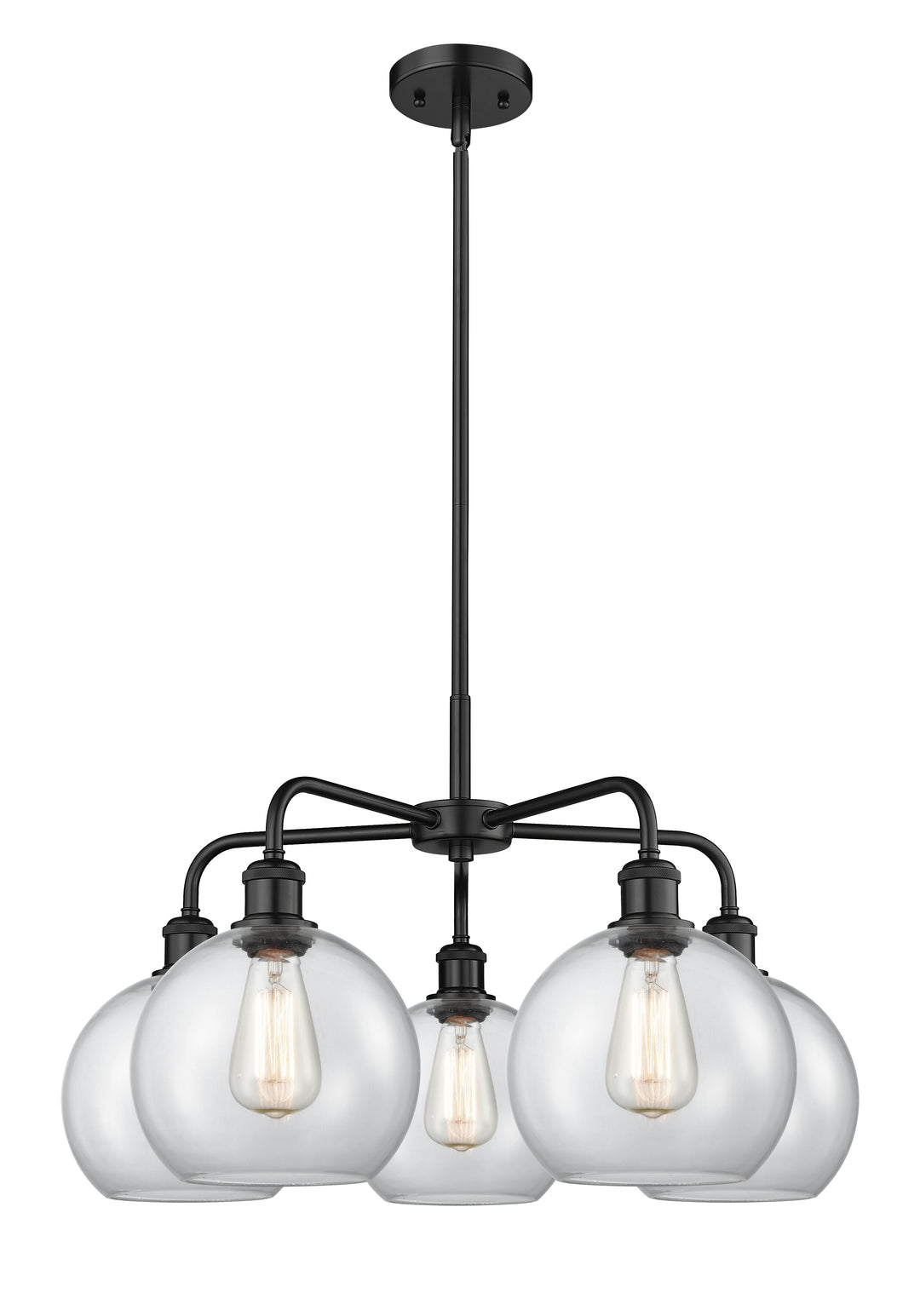 Innovations Lighting Athens 8" Chandelier Chandeliers Innovations Lighting Matte Black Clear ; Glass Type: Clear 