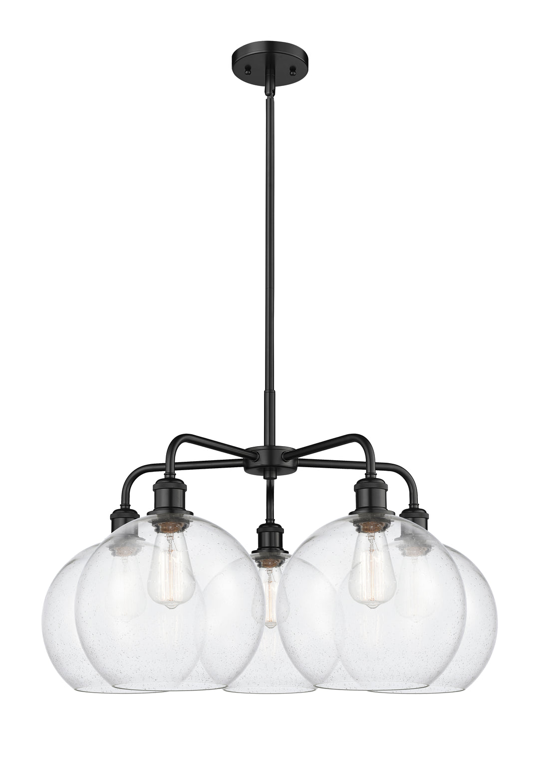 Innovations Lighting Athens 10" Chandelier Chandeliers Innovations Lighting Matte Black Seedy ; Glass Type: Seeded 