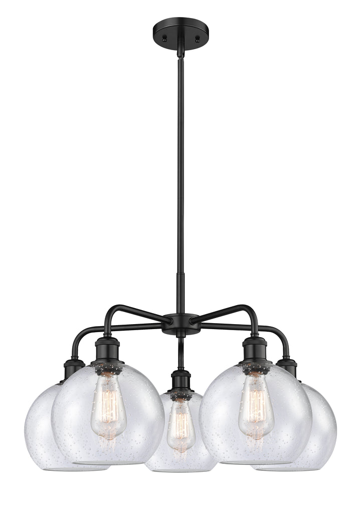 Innovations Lighting Athens 8" Chandelier Chandeliers Innovations Lighting Matte Black Seedy ; Glass Type: Seeded 