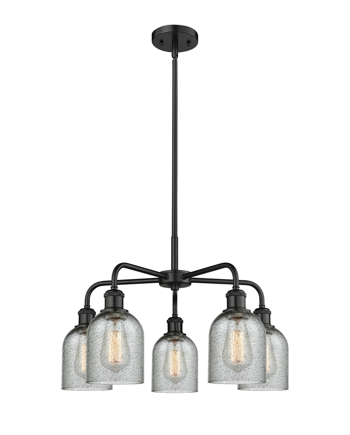 Innovations Lighting Caledonia 5" Chandelier Chandeliers Innovations Lighting Matte Black Charcoal ; Glass Type: Charcoal 