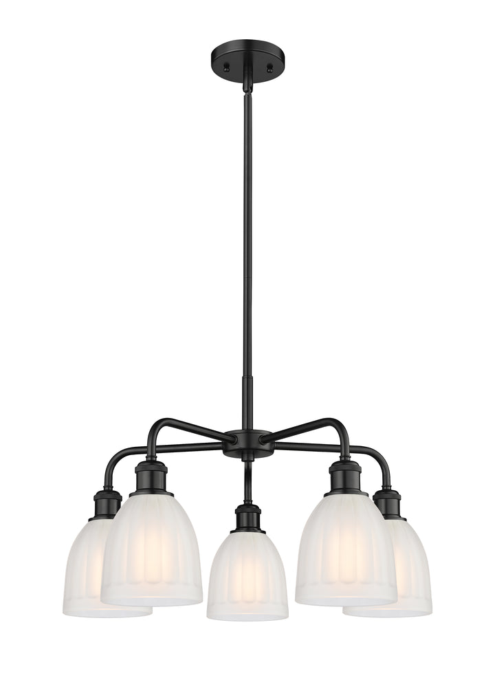 Innovations Lighting Brookfield 6" Chandelier Chandeliers Innovations Lighting Matte Black White ; Glass Type: Frosted; Ribbed 